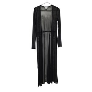 Streetwear Society Elegant Black Long Sheer Robe